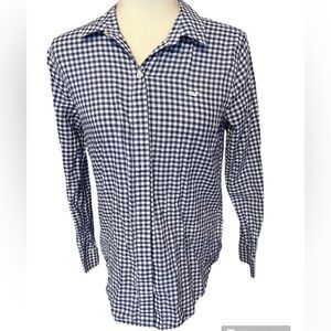 Vineyard Vines Blue White Check Gingham Button Blouse 2